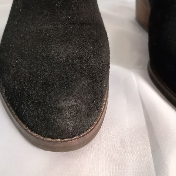 Lucky Brand Fenley Black Suede Cut Out Ankle Booties Women’s 10 Leather - Picture 9 of 12